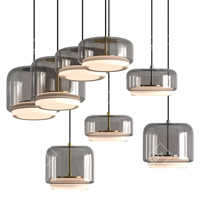 Modern Opal Pendant LED Light 3D model image 1