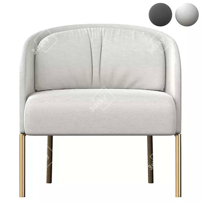 PONCHO Modern Armchair 3D model image 3