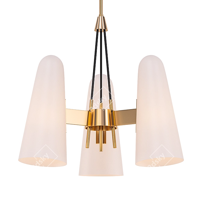 Elegant Montfaucon 3-Light Pendant 3D model image 1