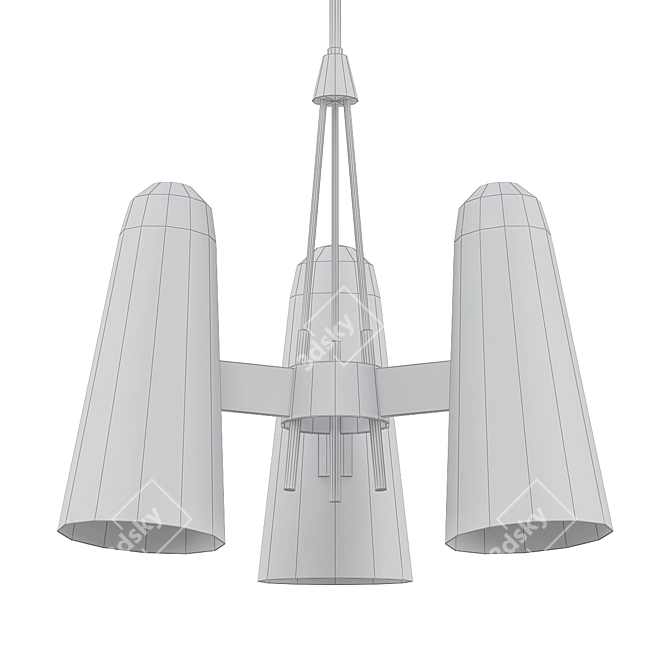 Elegant Montfaucon 3-Light Pendant 3D model image 2