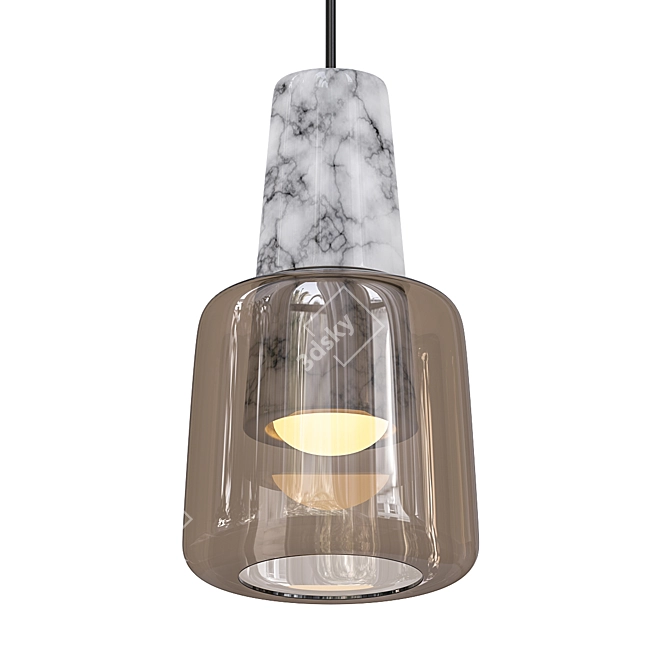 Marble Elegance Pendant Light 3D model image 1