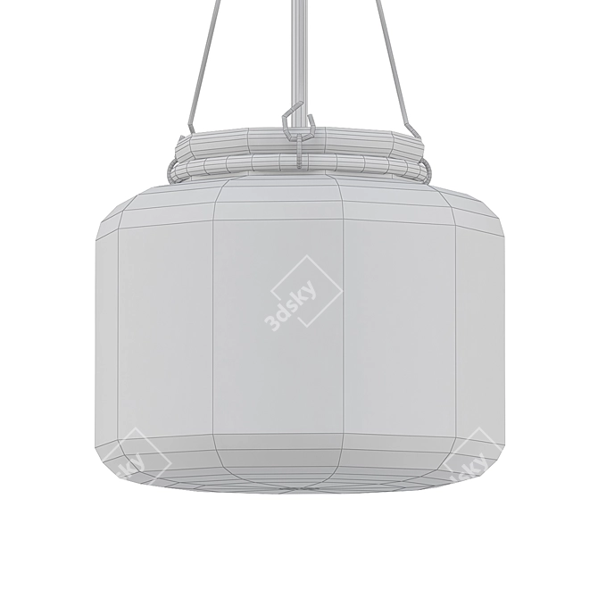 Hand Blown Glass Lantern Pendant 3D model image 2