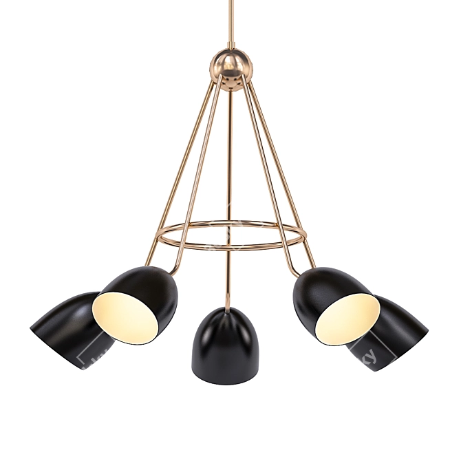 Modern Geometric Chandelier 3D model image 1