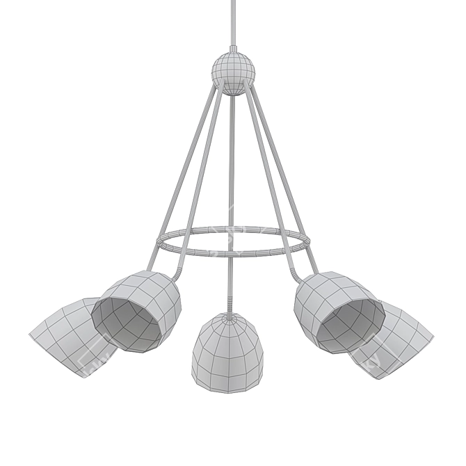 Modern Geometric Chandelier 3D model image 2