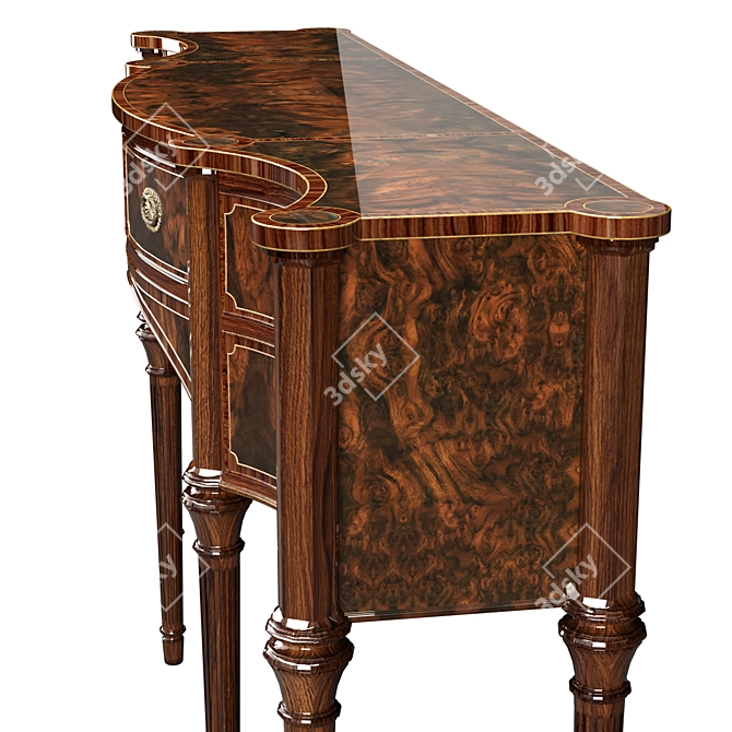 Elegant Flame-Veneered Sideboard 3D model image 3
