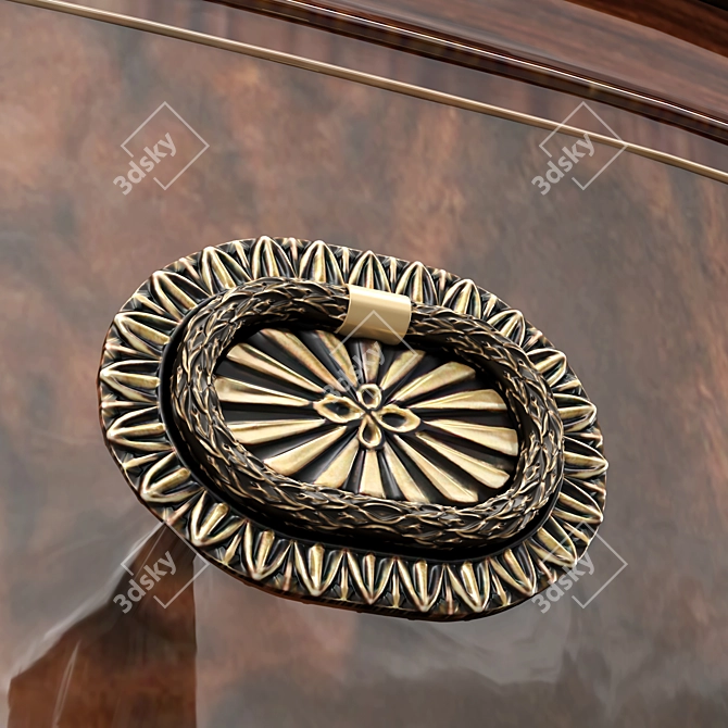 Elegant Flame-Veneered Sideboard 3D model image 4