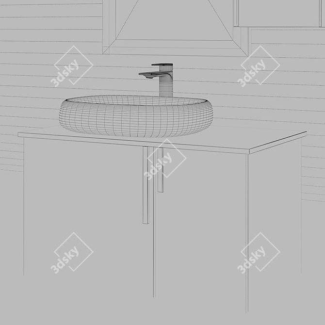 Elegant Bathroom Set 3D model image 3