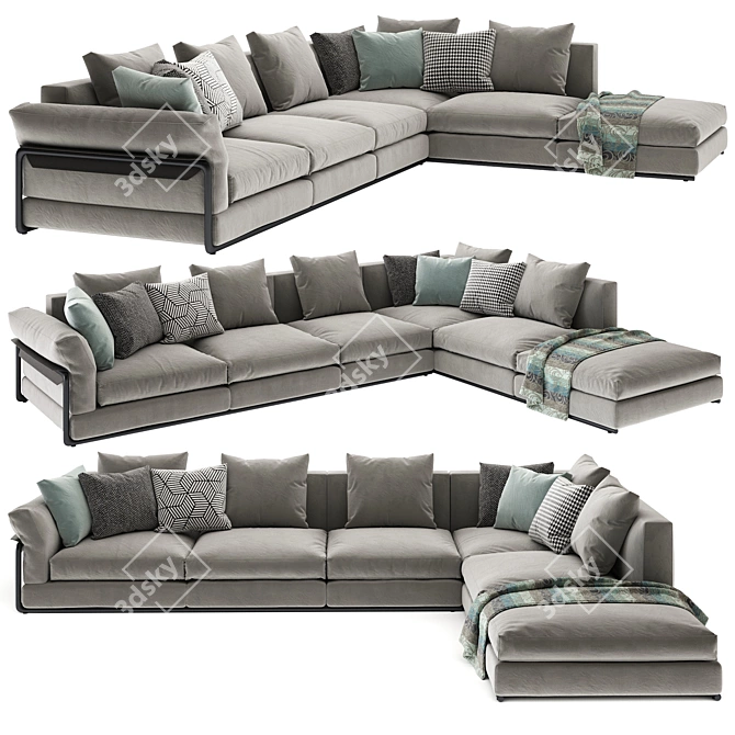 Modern Flexform Zeno 4 Sofa 3D model image 1