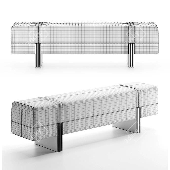 Minimalist Apua Bench: Bruno Moinard Éditions 3D model image 2