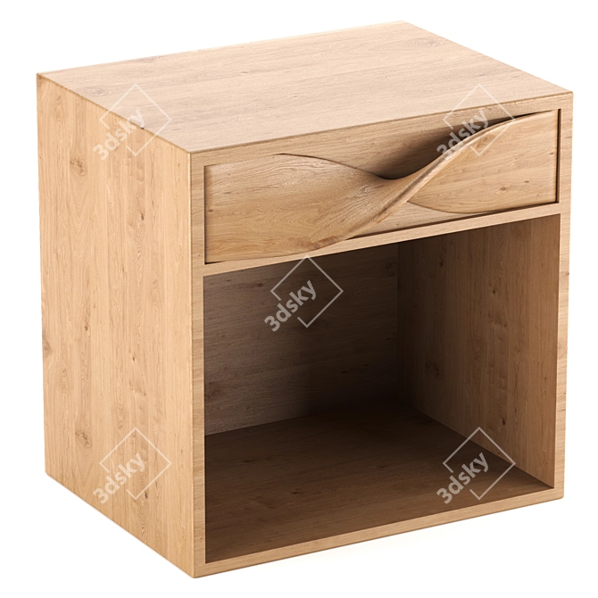 Modern Twist Drawer Side Table 3D model image 1