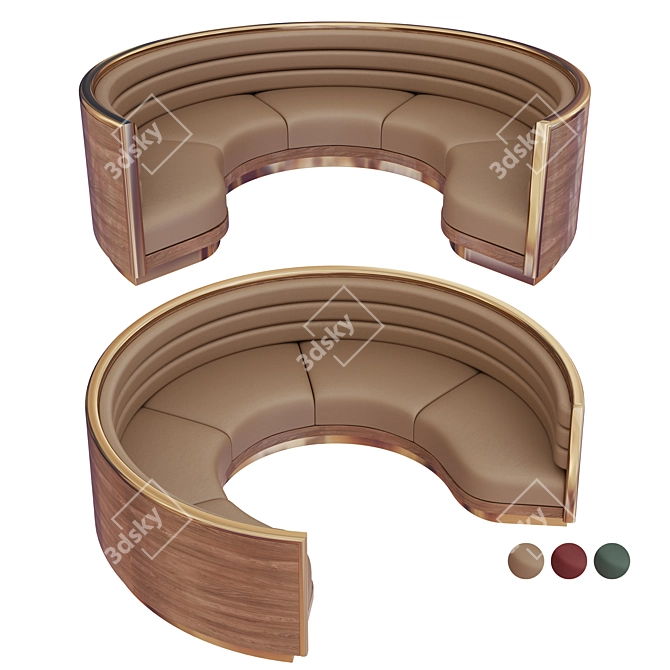 Contemporary Cafe Sofa Set 3D model image 1