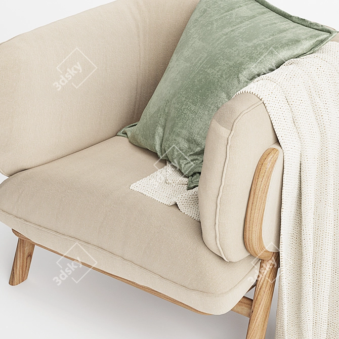 Elegant Stanley Armchair: Designer Collaboration 3D model image 5