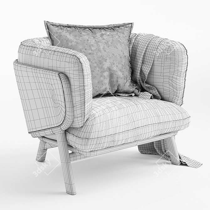 Elegant Stanley Armchair: Designer Collaboration 3D model image 6