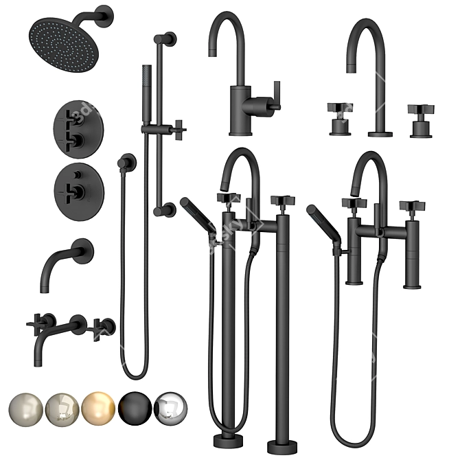 West Slope Rejuvenation Faucets & Bath Shower Set 3D model image 1