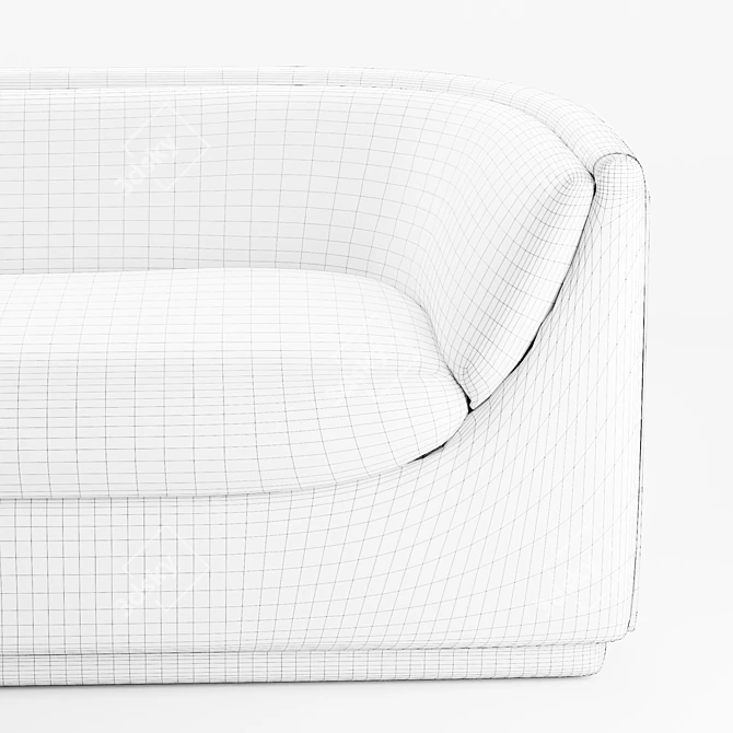 Mid-Century Aria Sofa: Sleek, Curved, and Cozy 3D model image 6