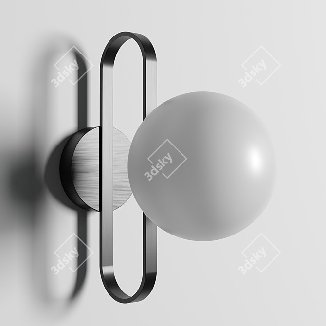 Sleek Nordic Wall Sconce 'Amara' 3D model image 2