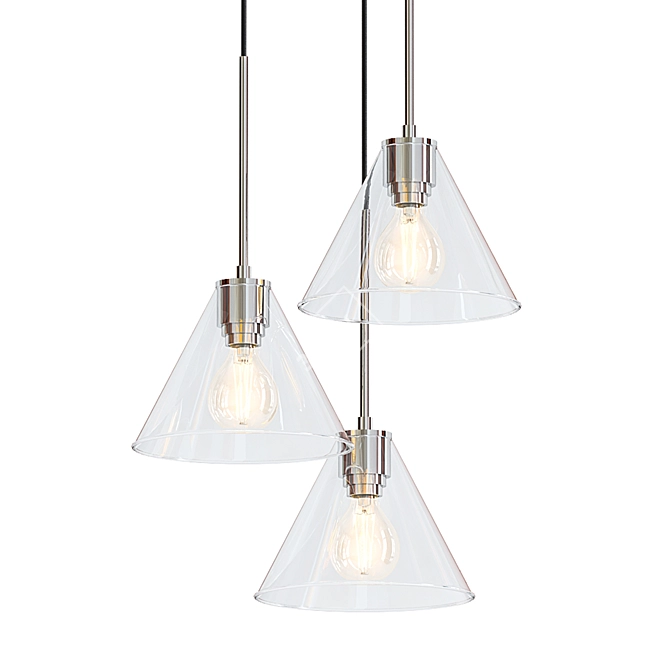  Modern Glass Cone Pendant 3D model image 1