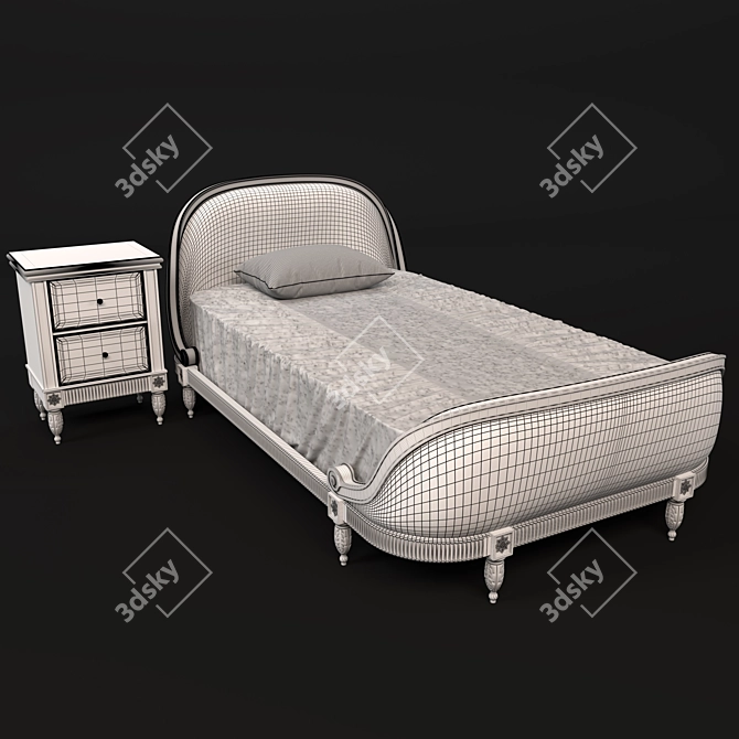 Elegant Symmetry: Gabriella Bed 3D model image 4