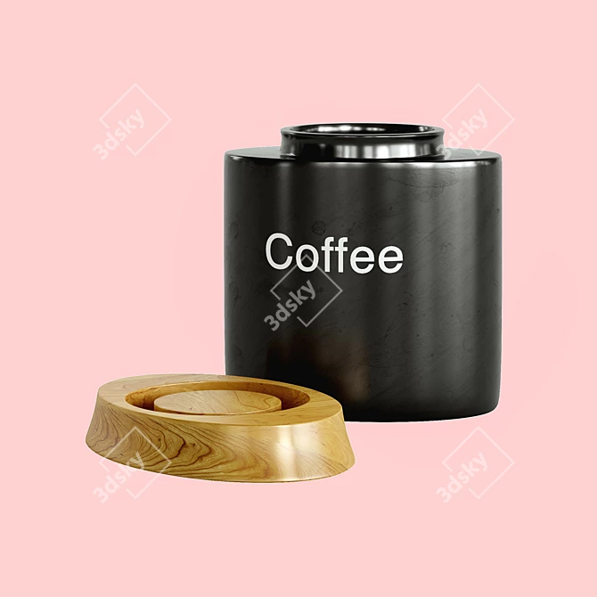 Coffee Bliss Jar: Perfect Kitchen Accessory 3D model image 3