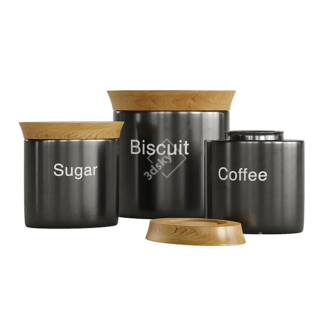 Coffee Bliss Jar: Perfect Kitchen Accessory 3D model image 5