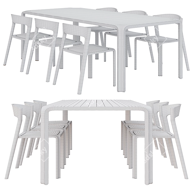 Primum Modern Dining Set 3D model image 6