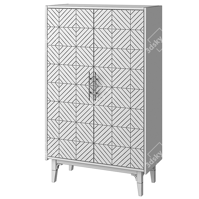 Gabinwell Wardrobe: Stylish and Spacious 3D model image 3