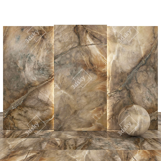 Elegant Alabaster Green Marble 3D model image 1