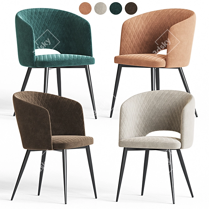 Elegant Basel Dining Chair 3D model image 3