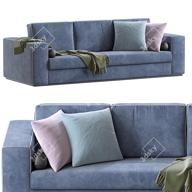 Elegant Alhambra Sofa: Luxurious Comfort for Your Home. 3D model image 1