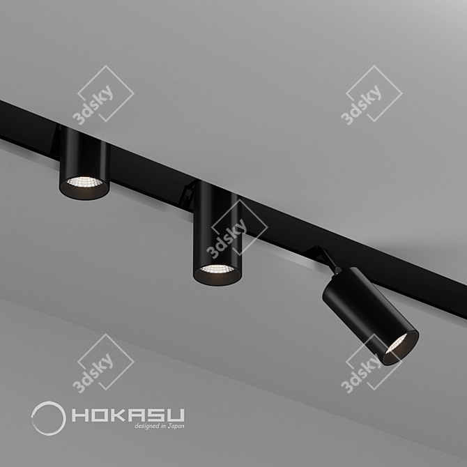 Sleek Tube Hang Track Light 3D model image 1