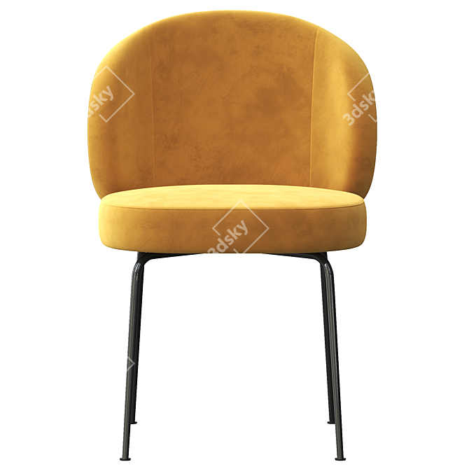 Elegant Upholstered Dining Chair 3D model image 2