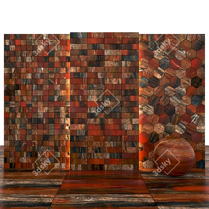 Hyperion Marble: Luxurious 5 Texture Slabs & Tiles 3D model image 2