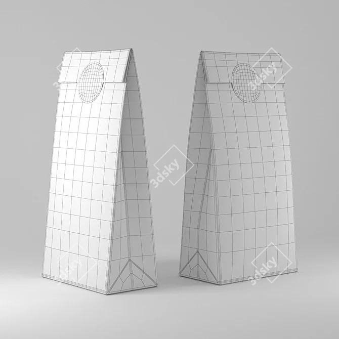 Craft Paper Bags with Stickers 3D model image 5