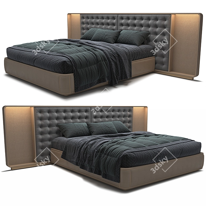 Visionnaire Ripley Bed: Elegant and Luxurious 3D model image 2