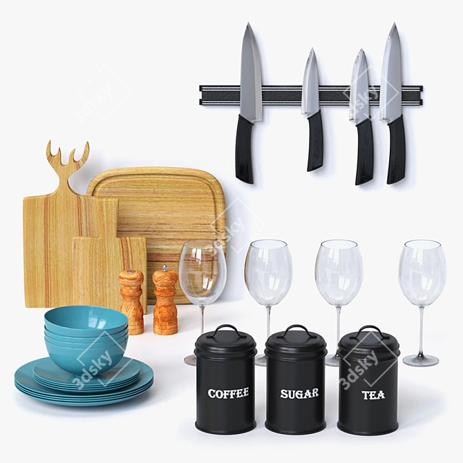 Premium Kitchen Set: Elegant and Versatile 3D model image 3