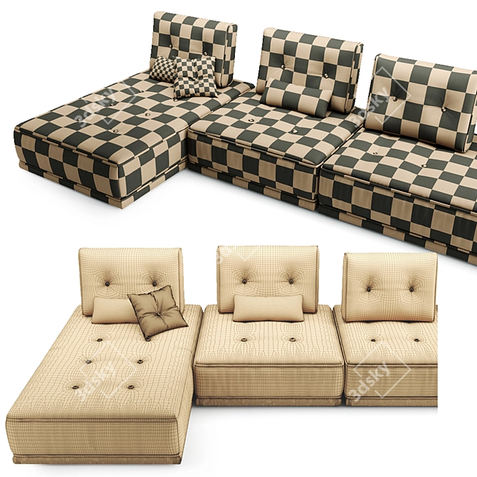 Modular Gipsy Sofa: Customizable Comfort 3D model image 4