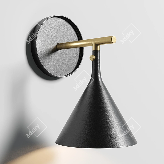 Cast Black Sconce: Modern Elegance 3D model image 9