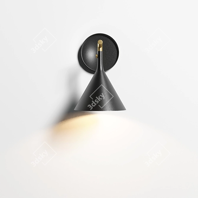 Cast Black Sconce: Modern Elegance 3D model image 11