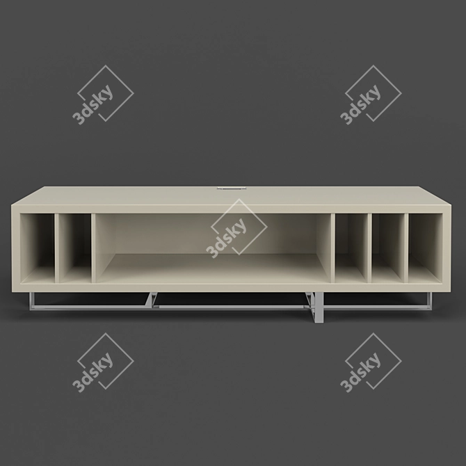 MOD Interiors VIGO TV Stand | Glossy Finish, Polished Steel Legs 3D model image 4