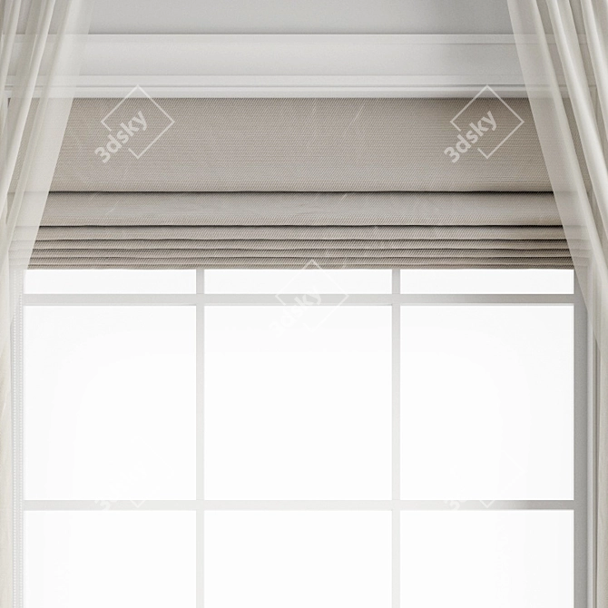 Polygonal Curtain Model - High Quality & Multiple Formats 3D model image 2