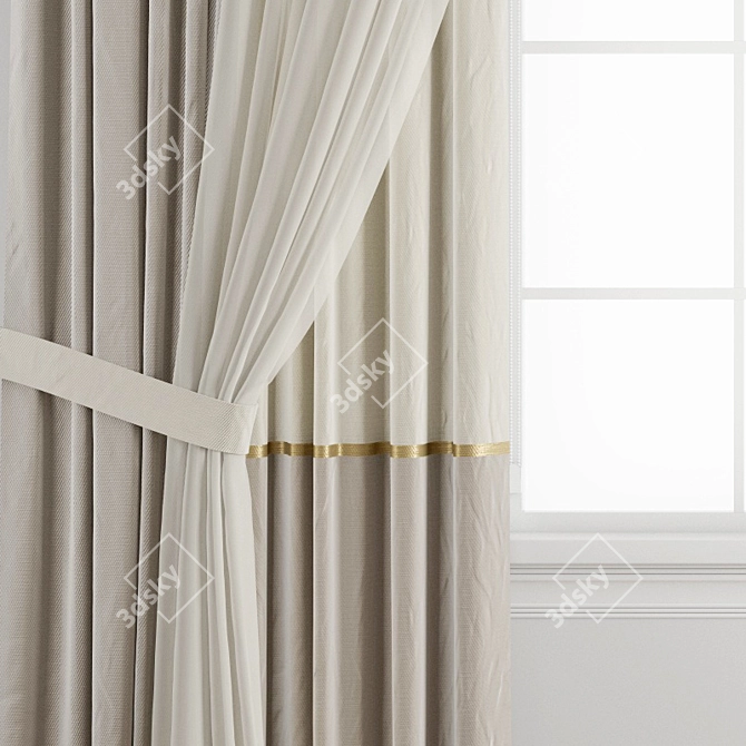 Polygonal Curtain Model - High Quality & Multiple Formats 3D model image 3