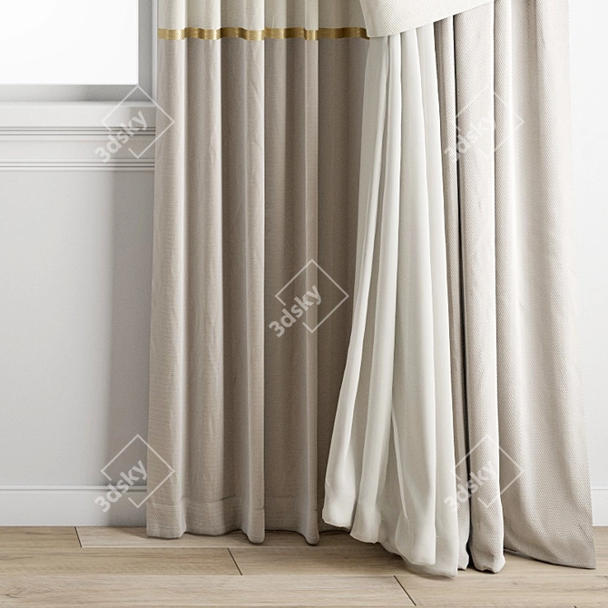 Polygonal Curtain Model - High Quality & Multiple Formats 3D model image 4