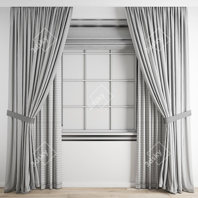 Polygonal Curtain Model - High Quality & Multiple Formats 3D model image 5