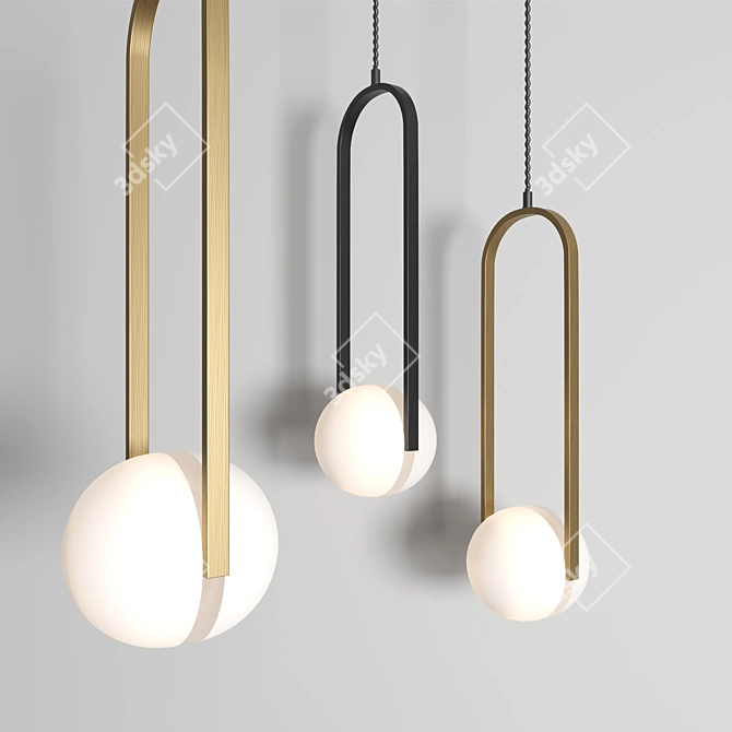Elegant Audrey Pendant Lighting 3D model image 2