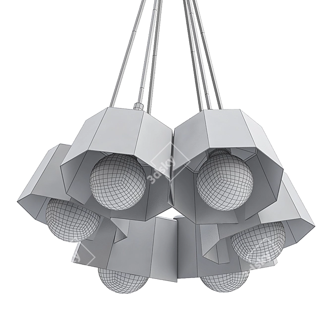 Favourite North Tulip Cascade Chandelier 3D model image 2