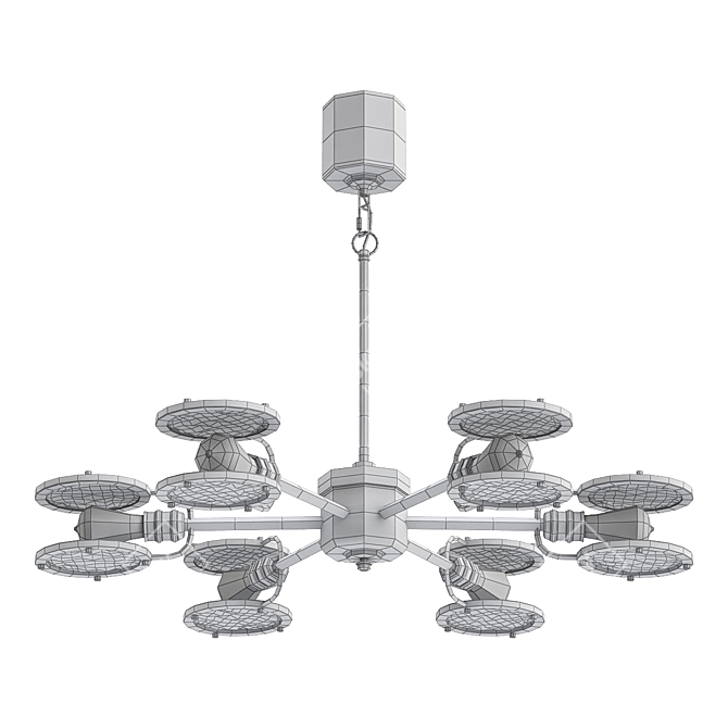 Industrial Loft Glass Chandelier 3D model image 2