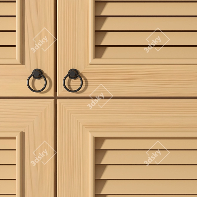 Modern Beige Wardrobe with Two Handle Options 3D model image 4