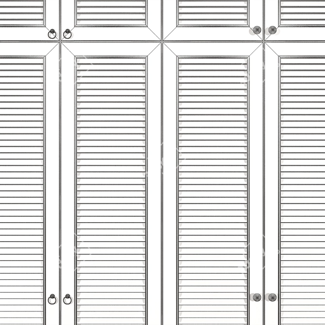 Modern Beige Wardrobe with Two Handle Options 3D model image 7