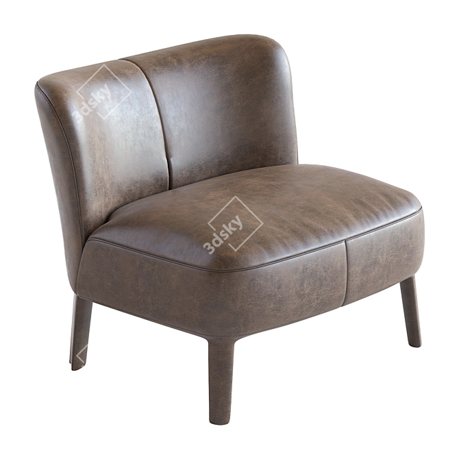 Maxalto Febo Low Armchair: Elegant and Comfortable 3D model image 3