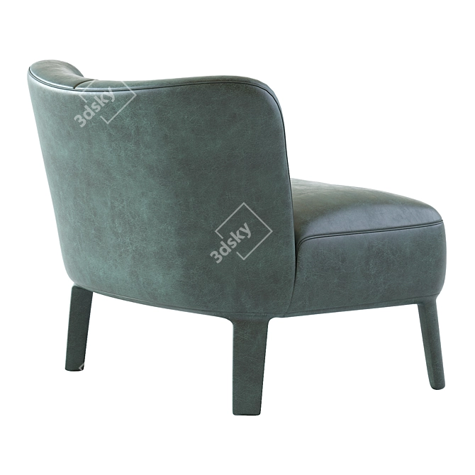 Maxalto Febo Low Armchair: Elegant and Comfortable 3D model image 5